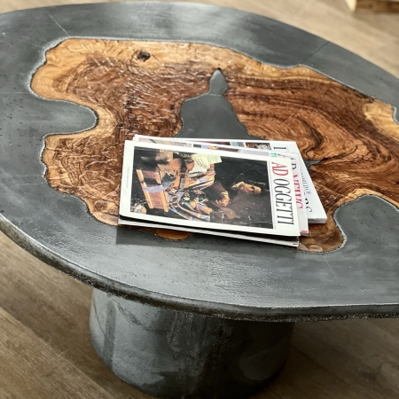 Immagini di Coffee Tables. Il Legno di Ulivo si fonde armoniosamente con altri materiali - CUORE d'ULIVO