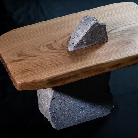 Immagine 1 di Coffee Table Legno e Marmo di Custonaci Naturanera - PANAREA