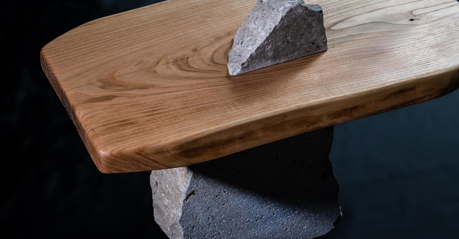 Coffee Table Legno e Marmo di Custonaci Naturanera - PANAREA